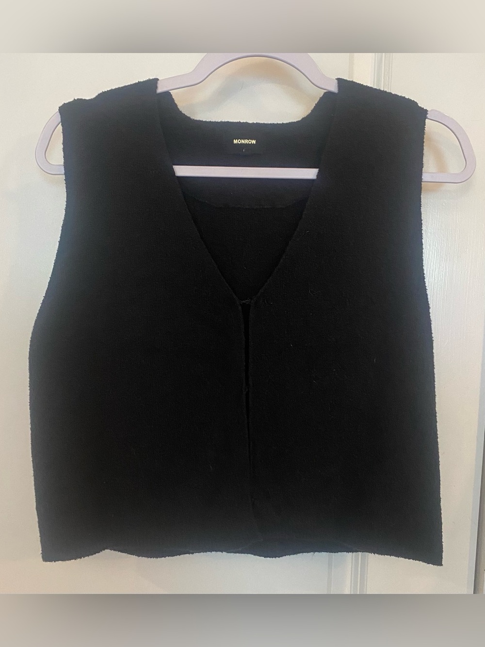 Monrow Black V-Neck Knit Sweater Vest